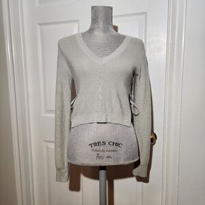 MAJORELLE cropped side tie sweater